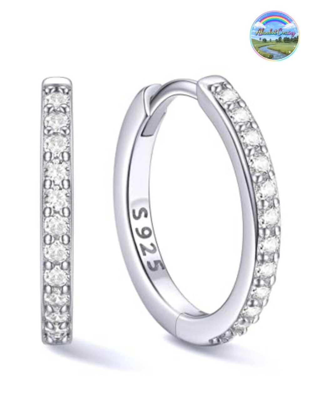 925 Sterling Silver Huggie Hoop Earrings Small Hoops Women Hypoallergenic Cubic
